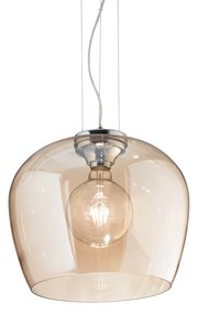 Sospensione Vintage-Decò Blossom Metallo Ambra 1 Luce E27