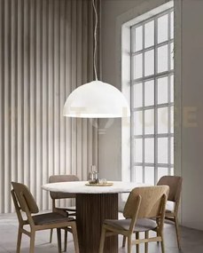 Sospensione in vetro soffiato e metallo bianco lucido bell 1 luce a...