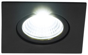 Faretto Ad Incasso Moderno Saliceto In Alluminio Nero Led Integrato 6W 4000K