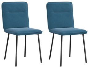 Sedie Da Pranzo 2 Pz Blu İn Velluto /