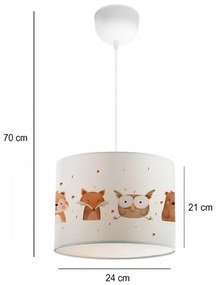 Lampadario per cameretta CANDY 1xE27/40W/230V bianco/marrone