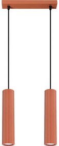 Sollux SL.1631 - Lampadario a sospensione con filo KARBON 2xGU10/10W/230V rosso