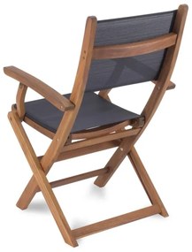 Fieldmann - Sedia da giardino pieghevole in acacia