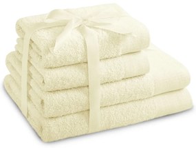 Set di asciugamani per viso e corpo tipo terry color crema in cotone 4 pz Amari – Restilo