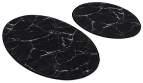 SET 2x Tappeto da bagno MARBLE 50x60/60x100 cm nero