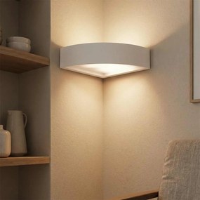 Applique da Parete Angolare E14 Bidirezionale in Gesso Pitturabile