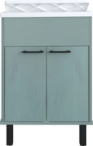 Mobile Lavatoio Smeraldo 60x50x85 cm con Vasca in PP Struttura in PVC Verde Scuro...