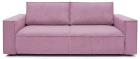 Divano letto in velluto a coste rosa 245 cm Nihad - Bobochic Paris