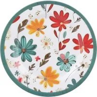 Piatto piano 25 cm melammina decoro fiori Florè