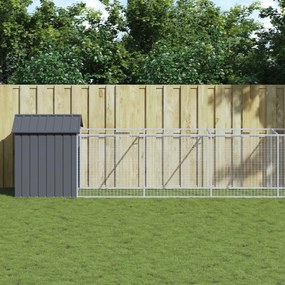 Casetta Cani Con Tetto Antracite 117x813x123 Cm Acciaio Zincato /