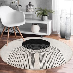 Tappeto rotondo color crema lavabile ø 80 cm Comfort – Mila Home