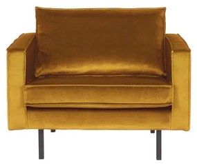 Poltrona in velluto giallo Rodeo - BePureHome