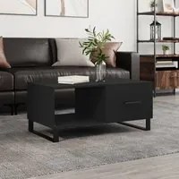 Tavolino da Salotto Nero 90x50x40 cm in Legno Multistrato 829237