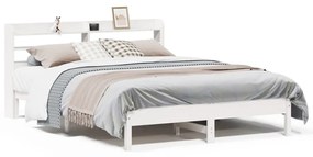 Letto senza materasso bianco 140x200 cm legno massello di pino