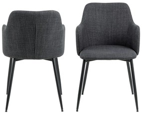 Set di sedie da pranzo color antracite in imbottito 2 pz Ilsa – Actona