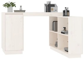 Scrivania bianca 110x50x75 cm in legno massello di pino