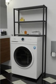 Mobile Coprilavatrice Stile Industrial 70x21x150 Con 3 Ripiani Ida Antracite