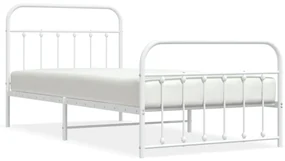 Giroletto con testiera e pediera metallo bianco 100x200 cm