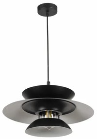 Lampadario a sospensione con filo BERIT 1xE27/20W/230V nero