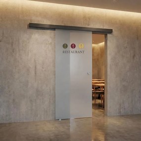 Porta scorrevole sinistra Restaurant in vetro trasparente, L 88 x H 215 cm, con binario Meli