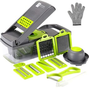 Trade Shop - Affettatrice Multitagliera Pialla Grattugia Tritatutto Verdure Mandolina 22 In 1