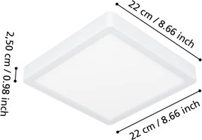Eglo 901336 - Plafoniera da bagno FUEVA LED/10,5W/230V 22x22cm IP44 bianca