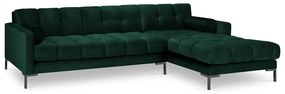 Divano angolare in velluto verde scuro, angolo destro Bali - Cosmopolitan Design