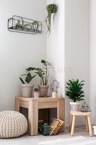 Liandra mensola appendi abiti con ripiano in metallo nero 50x18cm