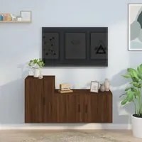 Set Mobili Porta TV 2 pz Rovere Marrone in Legno Multistrato 3188469