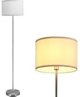 Lampada Piantana da Terra 160cm Design Moderno Paralume E27 60W Tessuto Bianco