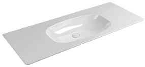 Flaminia Nuda Nudaflat120 lavabo sospeso 120 cm con piano rubinetteria monoforo senza troppopieno in ceramica bianco