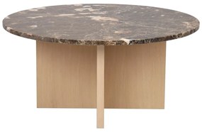 Tavolino rotondo in marmo marrone 90x90 cm Brooksville - Rowico