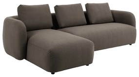 Divano angolare grigio-marrone in tessuto bouclé (angolo sinistro) Imola - Bonami Selection