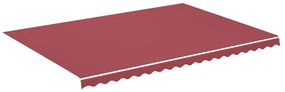 Tessuto di Ricambio per Tenda da Sole Rosso Borgogna 5x3,5 m