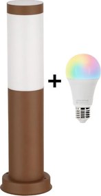 Brilagi - Lampada da esterno LED RGBW 1xE27, 15W, 230V, 40 cm, IP44, marrone