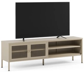 Mobile TV color crema in metallo 160x50x35 cm Fayna – Marckeric