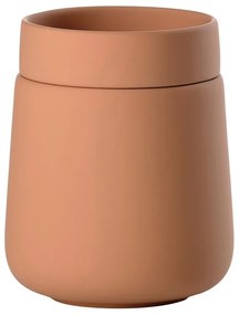 Organizer da bagno in gres arancione per tamponi di cotone Nova One - Zone