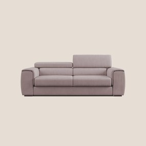 Zeno Divano con pouf estraibile poggiapiedi in tessuto morbido impermeabile T02 rosa