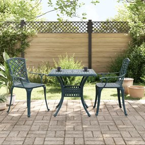 Set Da Bistrò 3 Pz Verde İn Alluminio Pressofuso /