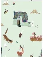 KEK Amsterdam Carta da parati Forest Animals - Green