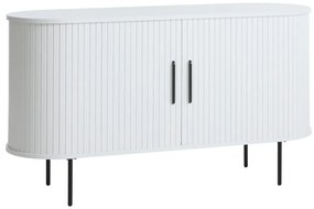 Cassettiera bianca con ante scorrevoli 120x76x45 cm Nola – Unique Furniture