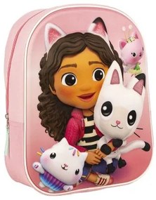 Zaino Scuola 3D Gabby's Dollhouse Rosa 25 x 31 x 10 cm