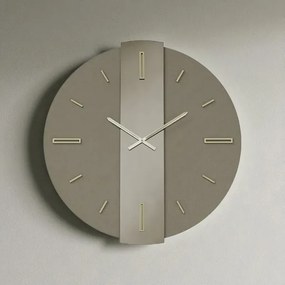 Orologio rotondo D60 cm RIGGS in Laminam Ardesia vetro Bronzo dettagli Oro