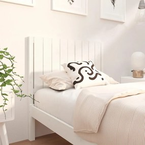 Testiera per letto bianca 95,5x4x100 cm legno massello di pino