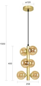 Brilagi - Lampadario LED a sospensione con filo MILLA 6xG9/3W/230V oro