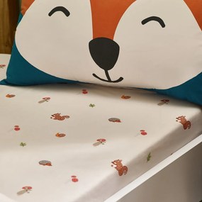Lenzuolo con angoli per bambini beige per letto singolo 90x190 cm Fox and Woodland Friends – Catherine Lansfield