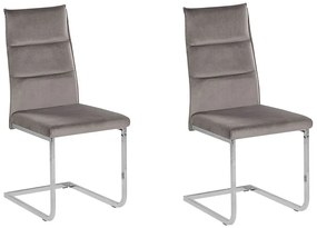 Set di 2 sedie velluto grigio ROCKFORD Beliani