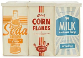 Bidoni in plastica per rifiuti differenziati in set da 3 pezzi 28 l Retro - Balvi