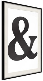 Poster  Ampersand (Black)  Cornice Quadri Cornice nera con pass-partout, Larghezza x Altezza Home decor 30x45