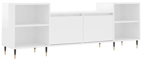 Mobile porta tv bianco lucido 160x35x55 cm in legno multistrato